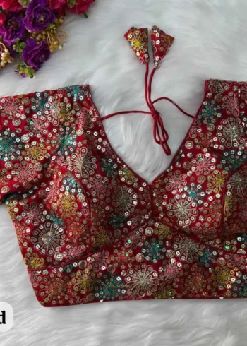 Sabyasachi Neck Style Sequins Multi Work Partywear Blouse