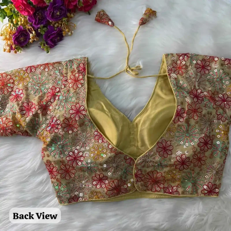 Sabyasachi Neck Style Sequins Multi Work Partywear Blouse
