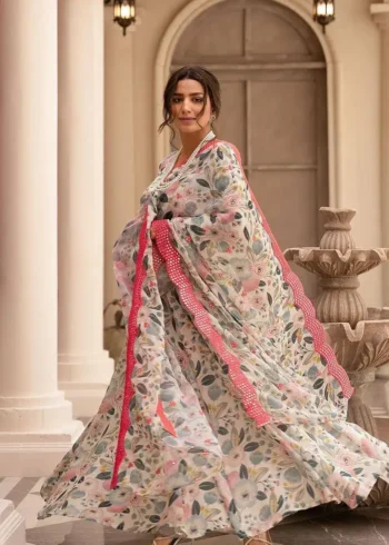 Sinon fabric Floral Printed Ready Made Gown