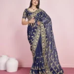 Soft Organza Heavy Embroidered Saree for Wedding Buy Celebrity Sarees Online