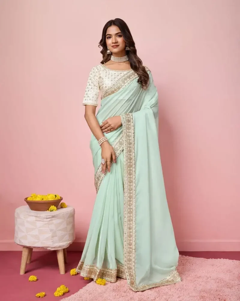 Wedding Wear Soft Taby Silk Organza Saree