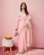 Wedding Wear Soft Taby Silk Organza Saree