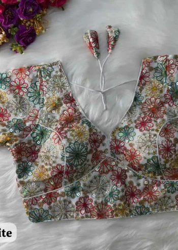Sabyasachi Neck Style Sequins Multi Work Partywear Readmade Blouse