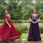 Zari Sequins Embroidered Designer Readymade Gown