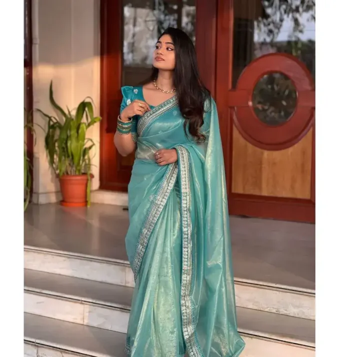 Pure Soft Tissue Zari Base Designer Wedding Saree