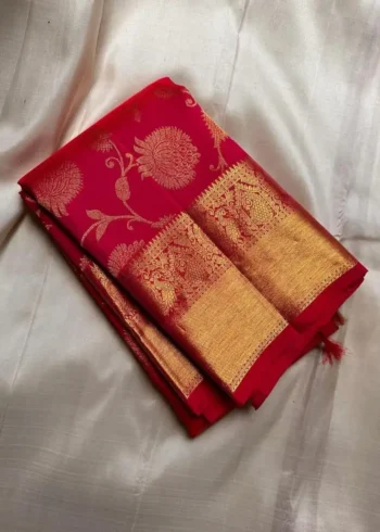 Banarasi Soft Silk Saree with Zari Work