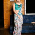 Beautiful Floral Printed Heavy Georgette Party Wear Saree