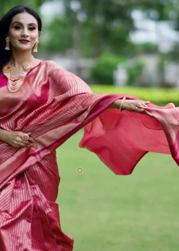 Beautiful Soft Lichi Silk Designer Saree