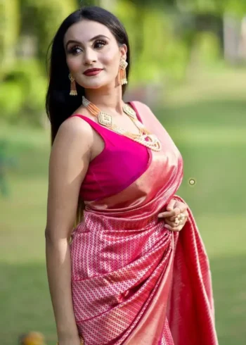 Beautiful Soft Lichi Silk Designer Saree