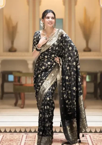 Beautiful Zari Work Banarasi Silk Saree for Wedding