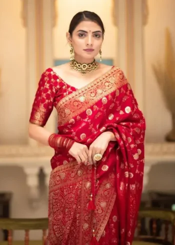 Beautiful Zari Work Banarasi Silk Saree for Wedding