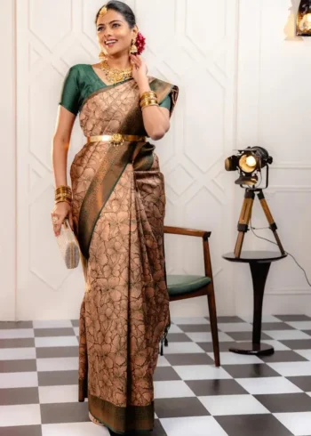 Butterfly Zari Work Banarasi Silk Saree for Wedding