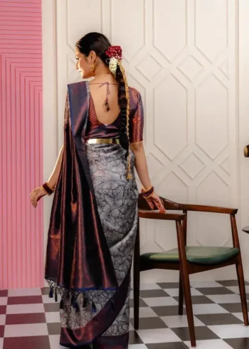 Butterfly Zari Work Banarasi Silk Saree for Wedding