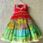 Chinon Silk Sequins Embroidered Stitched lehenga for kids