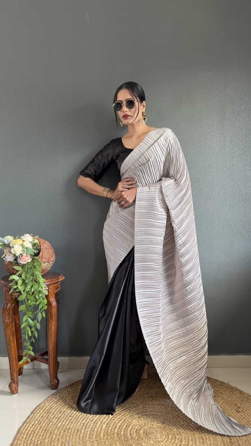 Crush Pleated Ready to Wear half Saree