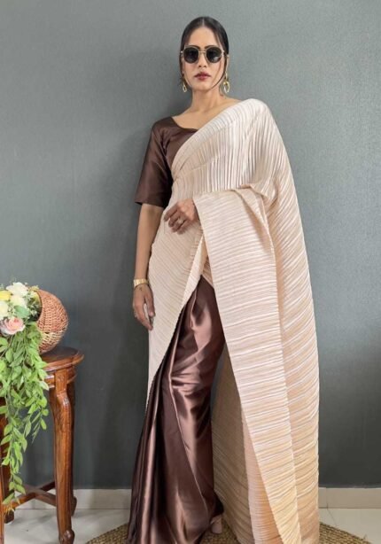 Crush Pleated Ready to Wear half Saree