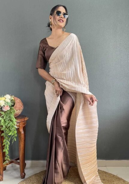 Crush Pleated Ready to Wear half Saree