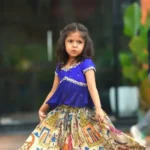 Crush Work Kalamkari Digital Printed Kids Lehenga