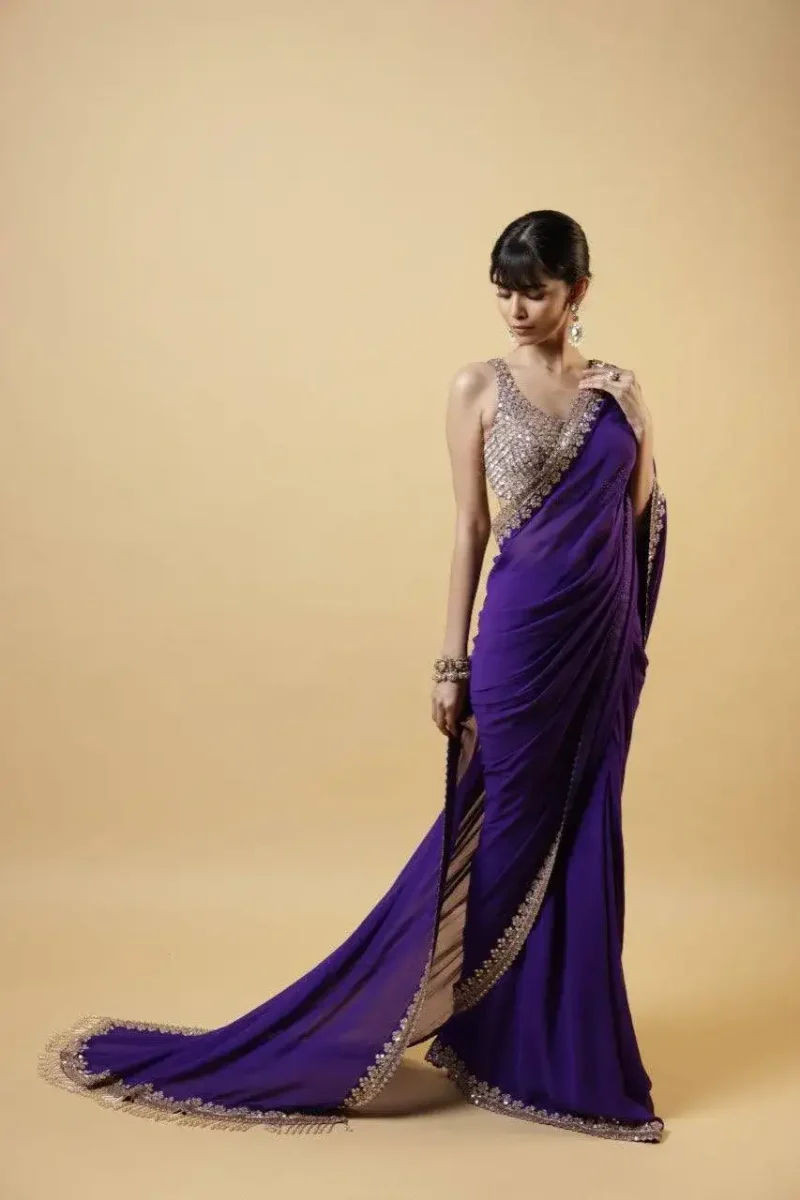 Malaika Arora Embroidered Party Wear Saree