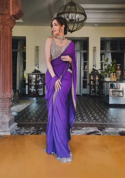 Malaika Arora Embroidered Party Wear Saree