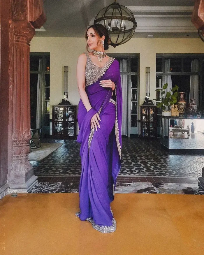 Malaika Arora Embroidered Party Wear Saree