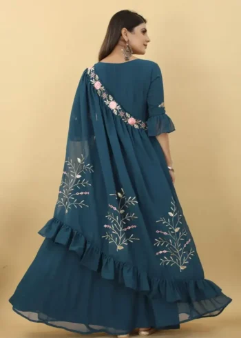 Three Wearing Style Georgette Designer Gown