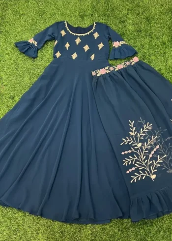Three Wearing Style Georgette Designer Gown