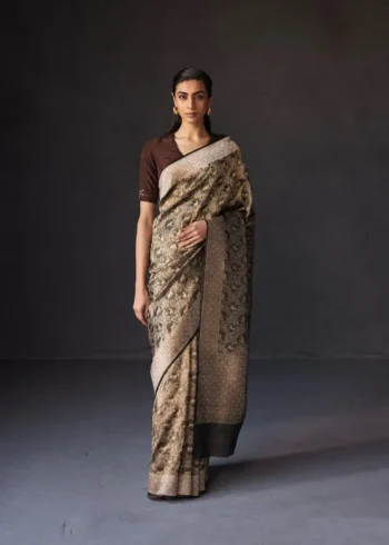Designer Zari Work Banarasi Silk Saree for Wedding