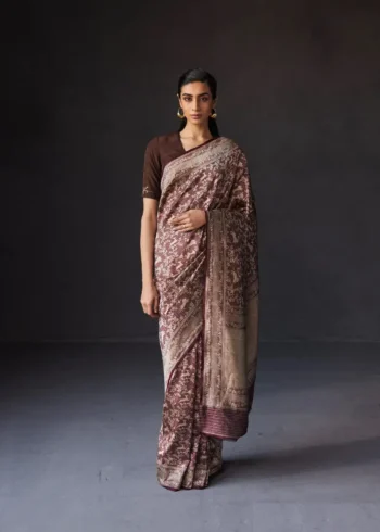 Designer Zari Work Banarasi Silk Saree for Wedding