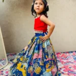 Fancy Lace Embroidered Faux Georgette Lehenga for kids