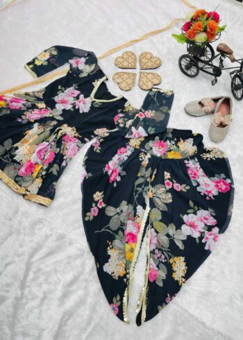 Faux Georgette Digital Printed Salwar Suit for Kids