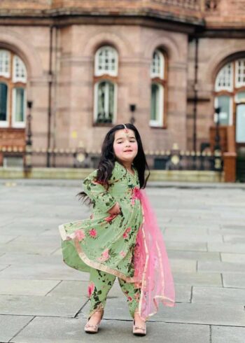 Faux Georgette Digital Printed Salwar Suit for Kids