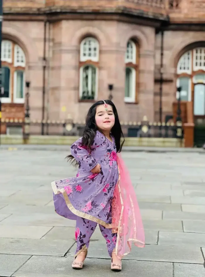 Faux Georgette Digital Printed Salwar Suit for Kids