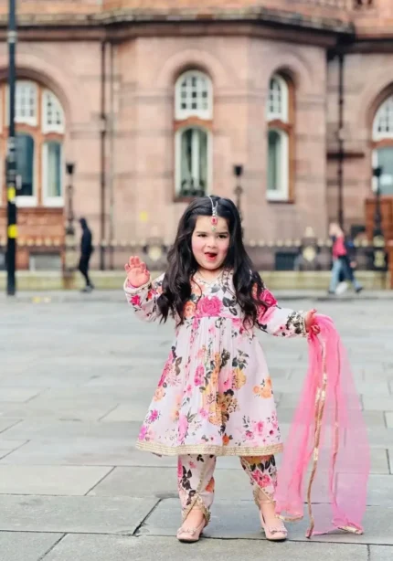 Faux Georgette Digital Printed Salwar Suit for Kids