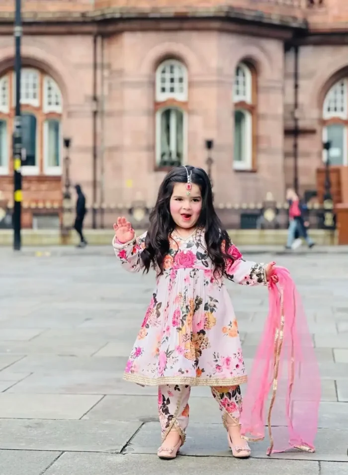 Faux Georgette Digital Printed Salwar Suit for Kids