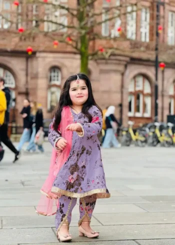 Faux Georgette Digital Printed Salwar Suit for Kids