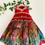 Faux Georgette Kediya Style Stitched Lehenga for kids