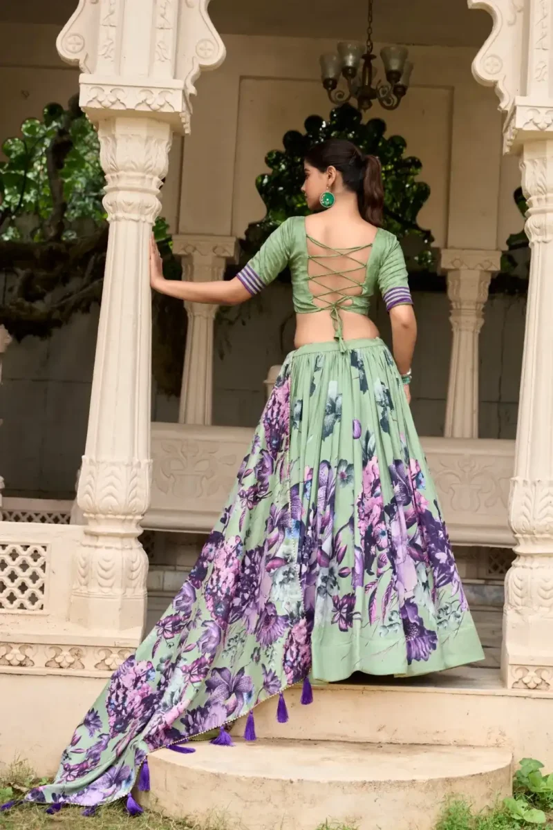 Floral Printed with Lace Touchup Lehenga Choli