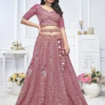 Peacock and Floral Embroidered Lehenga for Mehendi and Brides