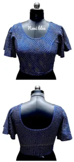 Heavy Crush Foil Lining Butterfly Sleeve Stretchable Blouse