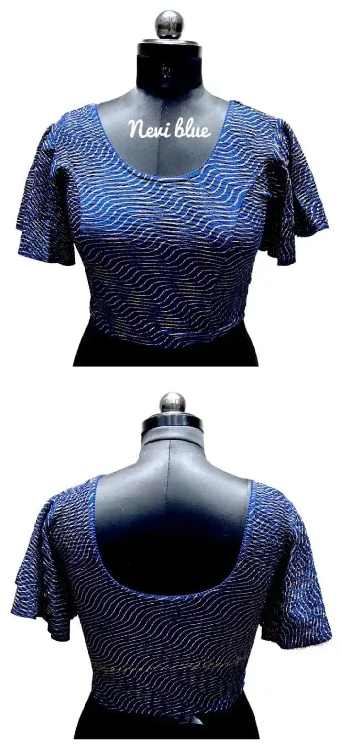 Heavy Crush Foil Lining Butterfly Sleeve Stretchable Blouse