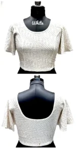 Heavy Crush Foil Lining Butterfly Sleeve Stretchable Blouse