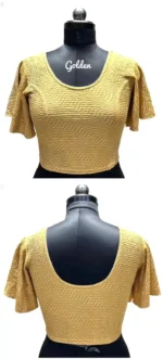 Heavy Crush Foil Lining Butterfly Sleeve Stretchable Blouse