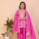 Heavy Embroidered Coding Dori Sequins Work Kids Dress