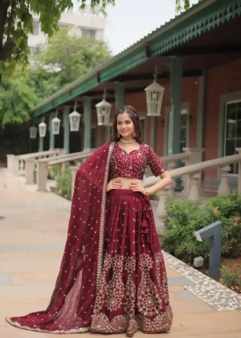 Heavy Embroidered Rangoli Silk Bridal Lehenga for Wedding