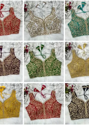 Heavy Italian Silk Embroidered Bollywood Designer Stitched Blouse