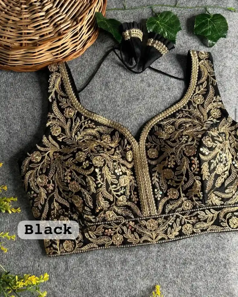Heavy Italian Silk Embroidered Bollywood Designer Stitched Blouse