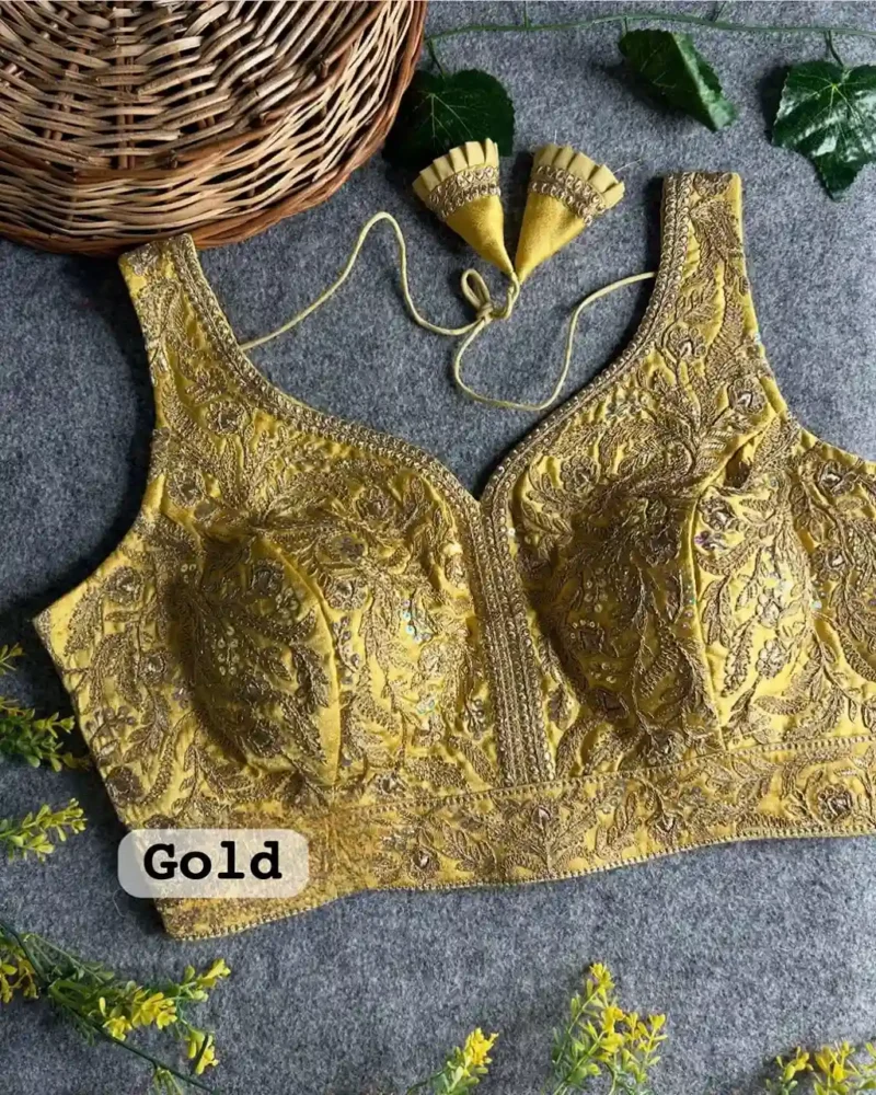 Heavy Italian Silk Embroidered Bollywood Designer Stitched Blouse