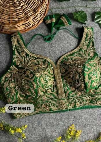 Heavy Italian Silk Embroidered Bollywood Designer Stitched Blouse