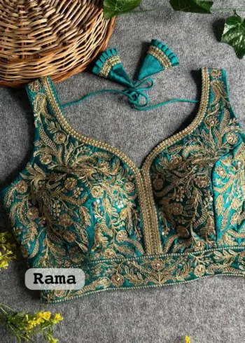 Heavy Italian Silk Embroidered Bollywood Designer Stitched Blouse